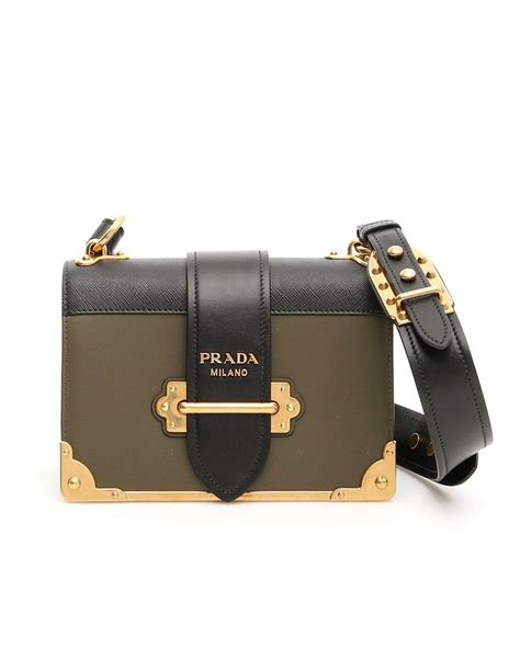 prada cahier green leather shoulder bag|Prada leather shoulder bags.